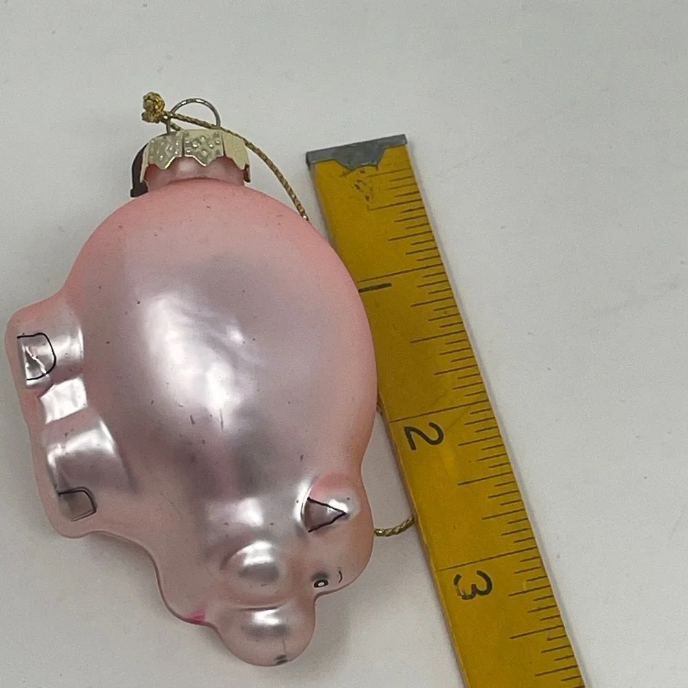 Thomas Pacconi Classics Pink Pig Mercury Glass Christmas Ornament Vintage Style